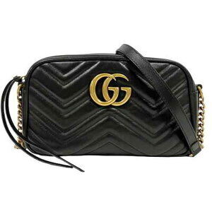 Gucci GG Marmont Quilted Shoulder Bag Black